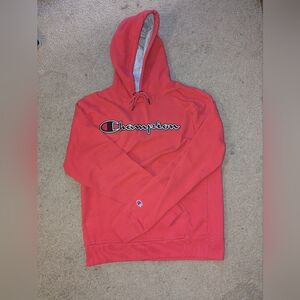 Men's red champion embroidered hoodie